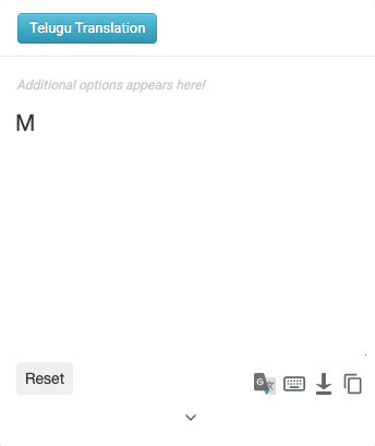 Telugu typing example - namaskaram